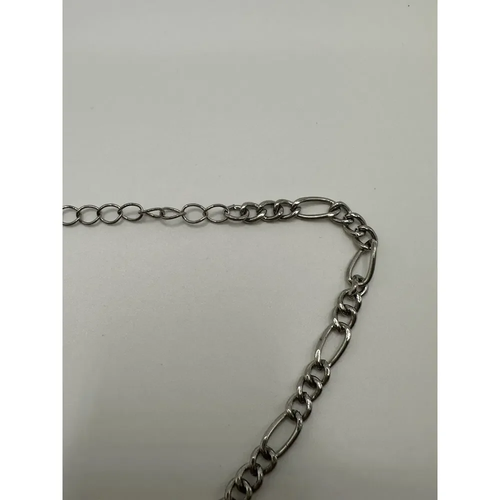 Silver Tone Chain Anklet With Butterfly Charms 8.5”